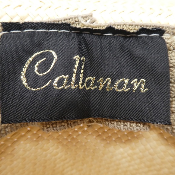 Callanan Floral Straw Boater Hat Womens OS Tan Pink Rose Garden Party Wide Brim main image 9